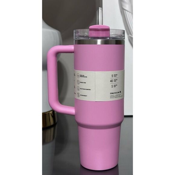 SET OF 2- Stanley Quencher H2.0 FlowState Tumblers 30oz, PURPLE/‎ SIZZLING PINK - Picture 4 of 6